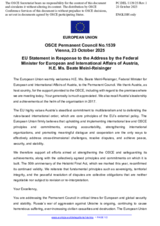 Statement by the Danish EU Presidency in response to the address by the Federal Minister for European and International Affairs of the Republic of Austria, H.E. Ms. Beate Meinl-Reisinger