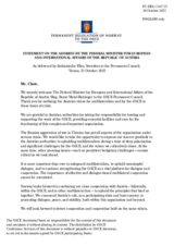 Statement by the Delegation of Norway in response to the address by the Federal Minister for European and International Affairs of the Republic of Austria, H.E. Ms. Beate Meinl-Reisinger