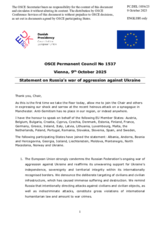 Statement by the Delegation of Denmark, also on behalf of several delegations, on the Russian Federation’s ongoing aggression against Ukraine