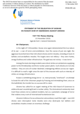 Statement by the Delegation of Ukraine on Russia’s war of aggression against Ukraine