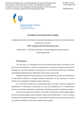 Statement by the Delegation of Ukraine on the Russian Federation’s ongoing aggression against Ukraine