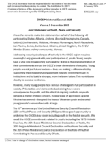 Joint Statement on Youth, Peace and Security 