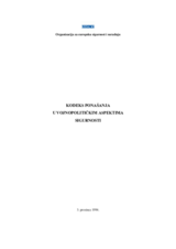 Code of Conduct on Politico-Military Aspects of Security