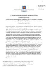 Statement by the Delegation of Norway on the "Opening Session ‒ Opening statement by H.E. Maka Botchorishvili, Vice Prime Minister and Minister for Foreign Affairs of Georgia"