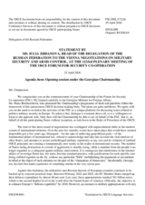 Statement by the Delegation of the Russian Federation on the "Opening Session ‒ Opening statement by H.E. Maka Botchorishvili, Vice Prime Minister and Minister for Foreign Affairs of Georgia"