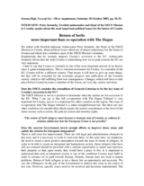 Interview with Head of the OSCE Mission to Croatia, Vecernji list