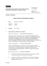 Journal of the 447th Plenary Meeting of the Forum for Security Co-operation (fr)