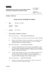 Journal of the 451st Plenary Meeting of the Forum for Security Co-operation (fr)