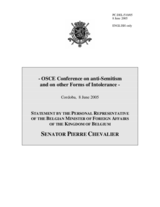 Statement by Senator Pierre Chevalier, Personal Representative of the Belgian Minister of Foreign Affairs