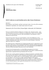 Statement by Piet de Klerk, Human Rights Ambassador, the Netherlands