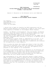 Statement by Cobi Benatoff, President of the European Jewish Congress