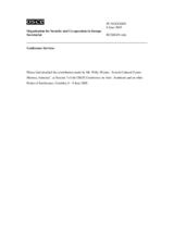 Contribution by Willy Weiner, "Jewish Cultural Center Menora, Armenia"