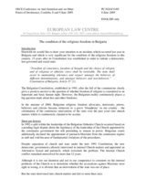 Contribution by the European Law Centre, "The condition of the religious freedom in Bulgaria"