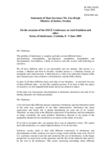 Statement by State Secretary Lise Bergh, Ministry of Justice, Sweden