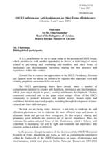 Statement by Oleg Shamshur, Head of the Delegation of Ukraine, Deputy Foreign Minister of Ukraine