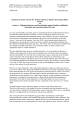 Statement by Senior Adviser Ms. Monica Andersson, Ministry for Foreign Affairs, Sweden