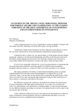 Statement by Miguel Angel Moratinos, Minister of Foreign Affairs of Spain