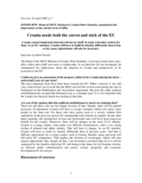 Interview with the Head of the OSCE Mission to Croatia, Novi list