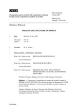 Journal of the 454th Plenary Meeting of the Forum for Security Co-operation (fr)