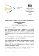 Statement by the Delegation of the United Kingdom/EU on the detention of an Uzbek human rights activist in Kazakhstan