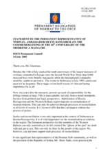 Statement by the Delegation of Norway on the Commemorations of the 10th Anniversary of the Srebrenica massacre