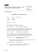 Journal of the 458th Plenary Meeting of the Forum for Security Co-operation (es)