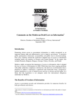 Comments on the Moldovan Draft Law on Information