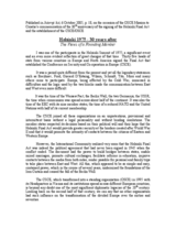 "Helsinki 1975 - 30 years after," by Head of Mission Ambassador Jorge Fuentes, Jutarnji list