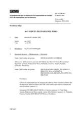 Journal of the 461st Plenary Meeting of the Forum for Security Co-operation (it)