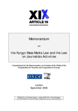 Legal review on Kyrgyz law on media