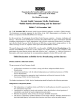 Tbilisi Declaration on Public Service Broadcasting and the Internet