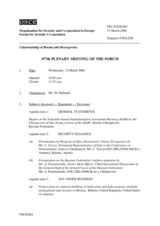 Journal of the 477th Plenary Meeting of the Forum for Security Co-operation