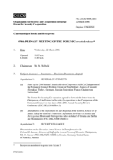 Journal of the 478th Plenary Meeting of the Forum for Security Co-operation