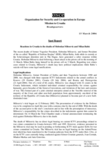 Spot report: Reactions in Croatia to the deaths of Slobodan Milosevic and Milan Babic