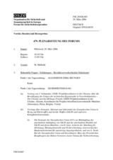 Journal of the 479th Plenary Meeting of the Forum for Security Co-operation (de)