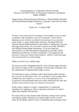 Closing speech by Ambassador Christian Strohal