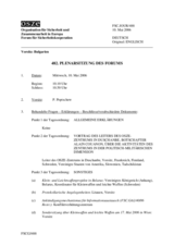 Journal of the 482nd Plenary Meeting of the Forum for Security Co-operation (de)