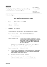 Journal of the 482nd Plenary Meeting of the Forum for Security Co-operation (es)