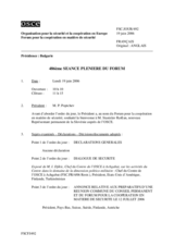 Journal of the 486th Plenary Meeting of the Forum for Security Co-operation (fr)