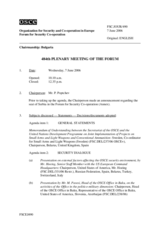 Journal of the 484th Plenary Meeting of the Forum for Security Co-operation