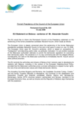 Statement by the Finnish Presidency of the Council of the European Union on Belarus - sentence of Mr. Alexander Kozulin