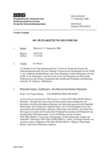 Journal of the 491st Plenary Meeting of the Forum for Security Co-operation (de)
