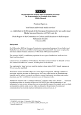 Position paper on non-linear audiovisual media services