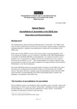 Special report: accreditation of journalists in the OSCE area