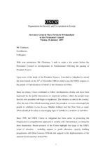 Statement on Turkmenistan by the OSCE Secretary General