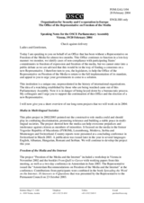 Speaking notes by the Office of the Representative at the Winter Meeting of the OSCE Parliamentary Assembly