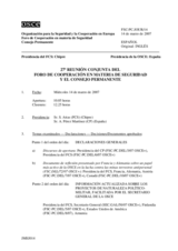 Journal of the 27th Joint Meeting of the Forum for Security Co-operation and the Permanent Council (es)