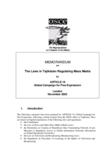 Media Laws in Tajikistan