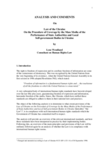 Law on the Procedure of Coverage by the Mass Media of the Performance of State Authorities and Local Self-government Bodies in Ukraine