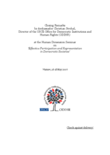 Closing remarks by ODIHR Director Ambassador Christian Strohal